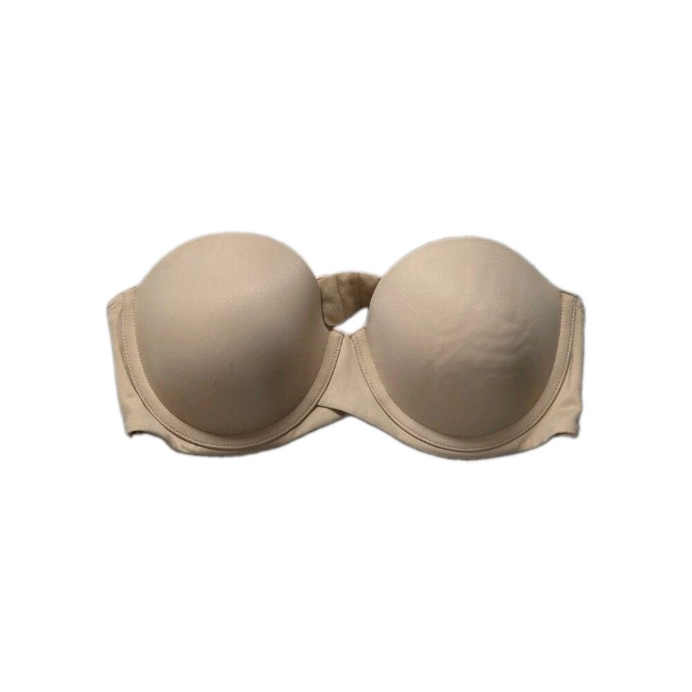 Maidenform Women's 34C Nude Beige Strapless Underwire Padded Smooth T-Shirt Bra